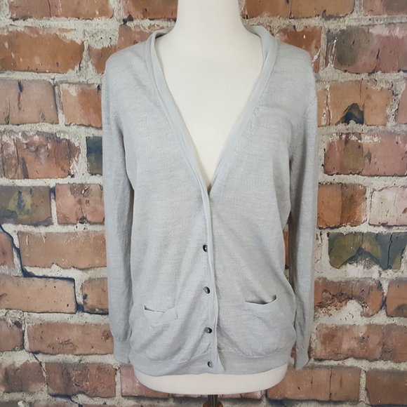 BODEN Gray light wool silk cardigan sweater 10 - Picture 1 of 5